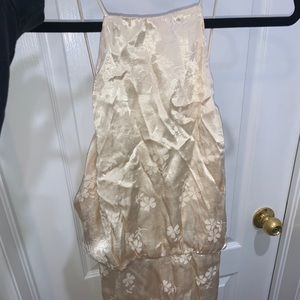 TOPSHOP short golden jumpsuit